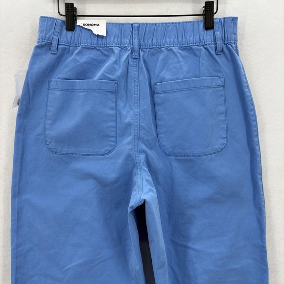 Sonoma Pants Womens Medium Blue Cropped Straight Twill Stretch Casual Travel NWT - Picture 13 of 15
